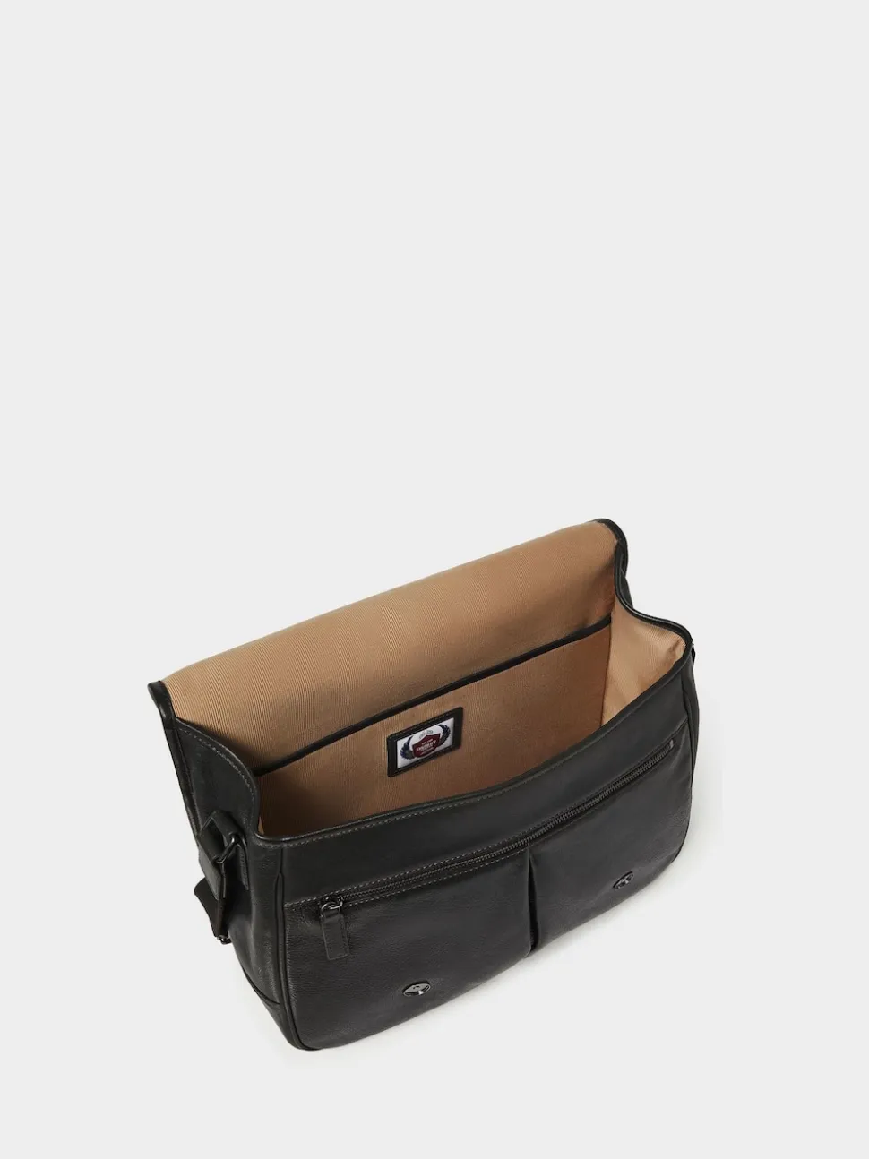 Osprey London Black The Compass Leather Saddle Bag