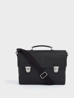 Osprey London Black The Forest Leather Briefcase