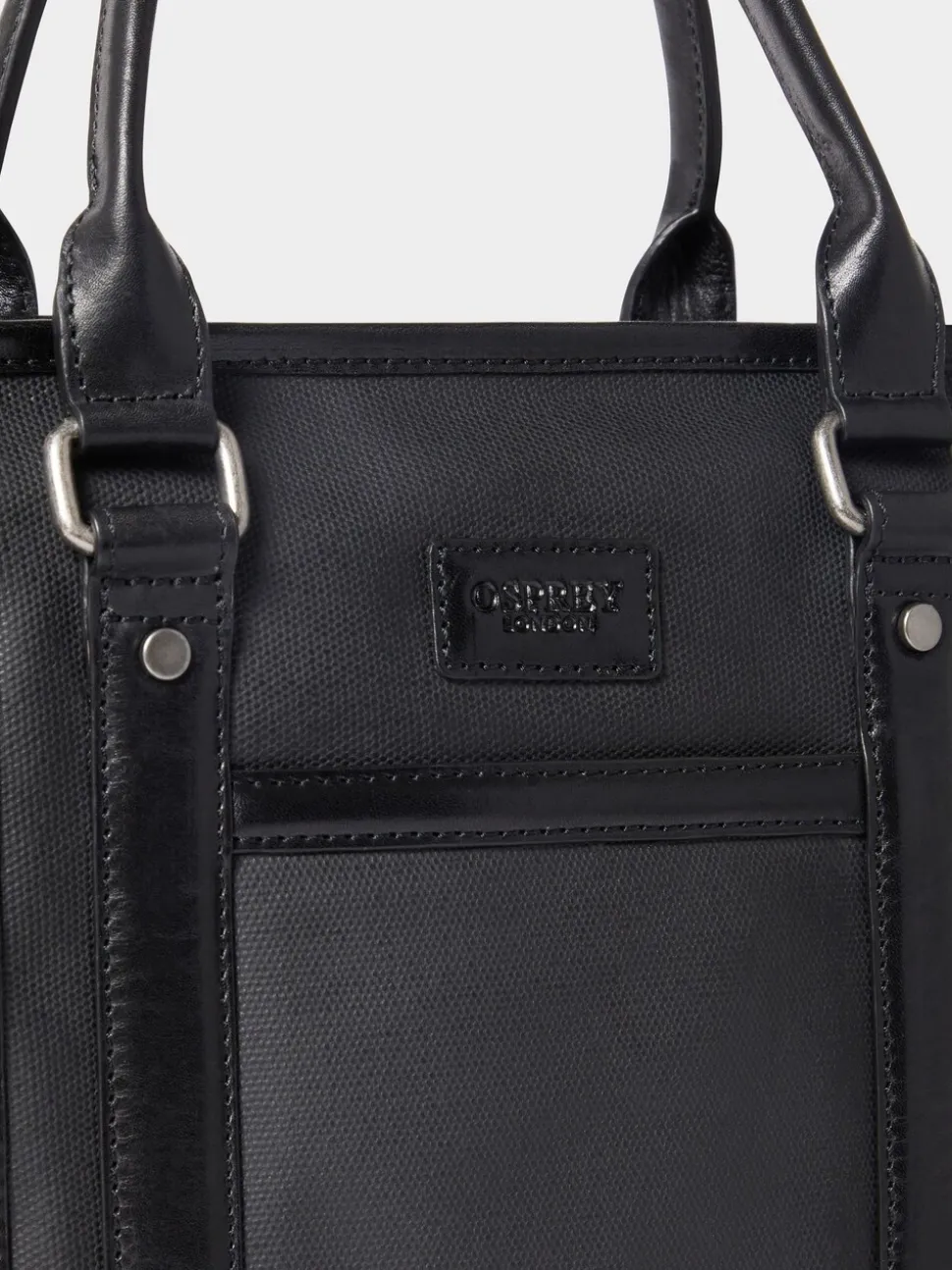 Osprey London Black The Frontline Small Waxed Canvas & Leather Workbag