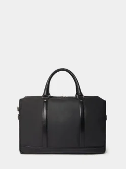 Osprey London Black The Frontline Waxed Canvas & Leather Weekender Bag