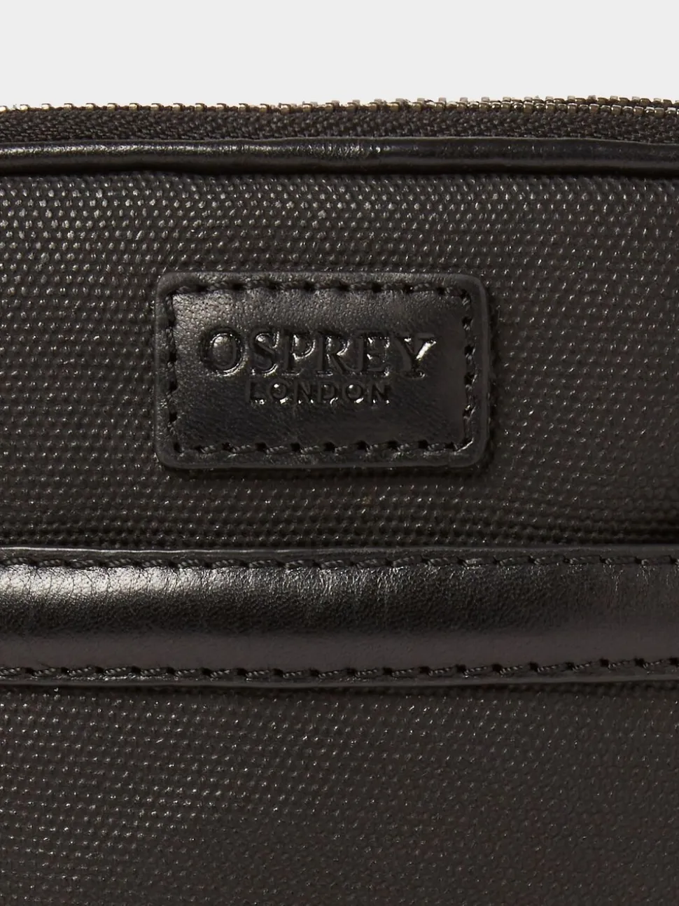 Osprey London Black The Grantham Waxed Canvas & Leather Phone Bag