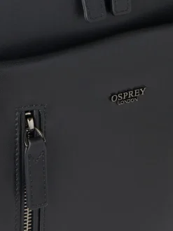 OSPREY LONDON Black The Hudson Leather Backpack