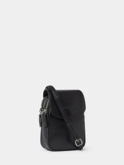 Osprey London Black The Sprinter Leather Phone Bag