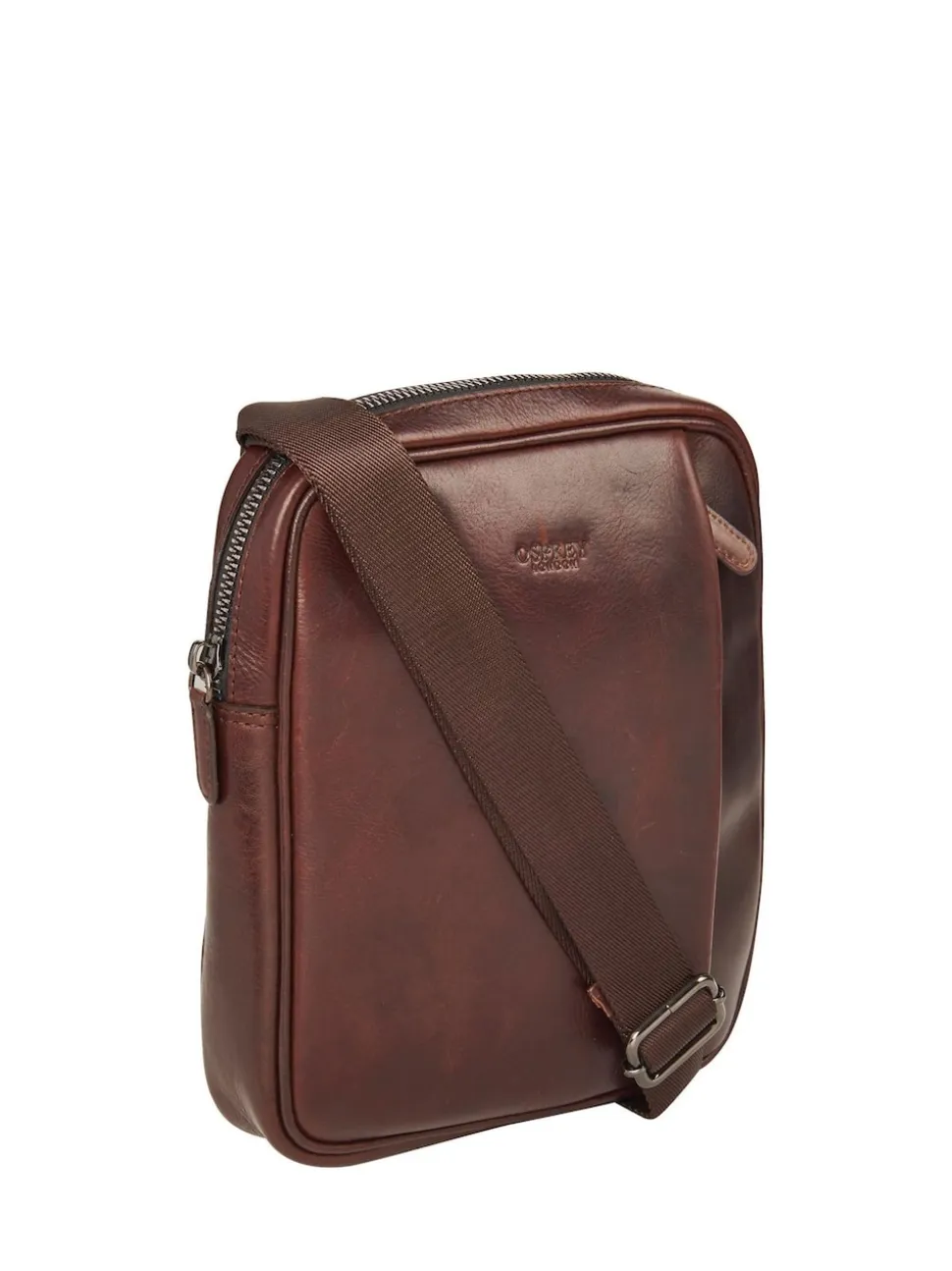Osprey London Brown Carter Saddle Leather Small Messenger Bag