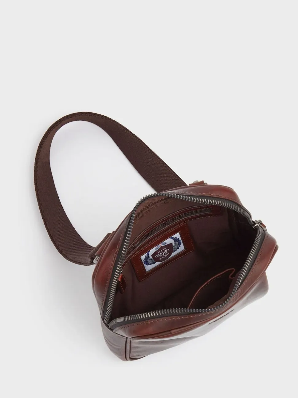 Osprey London Brown Carter Saddle Leather Small Messenger Bag
