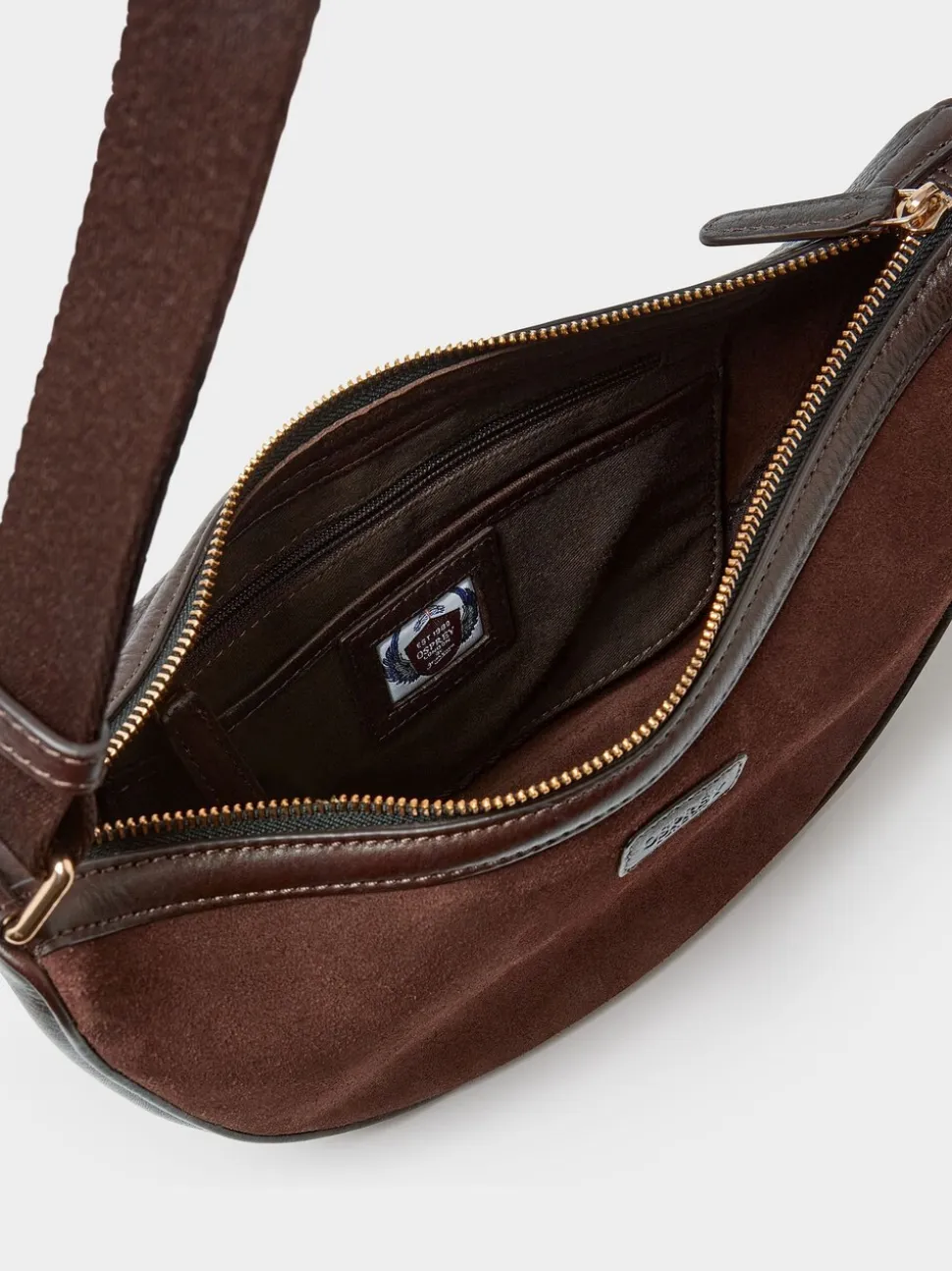 Osprey London Brown The Mocha Suede Sling Bag