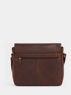 Osprey London Chestnut Brown Carter Saddle Leather Large Messenger Bag