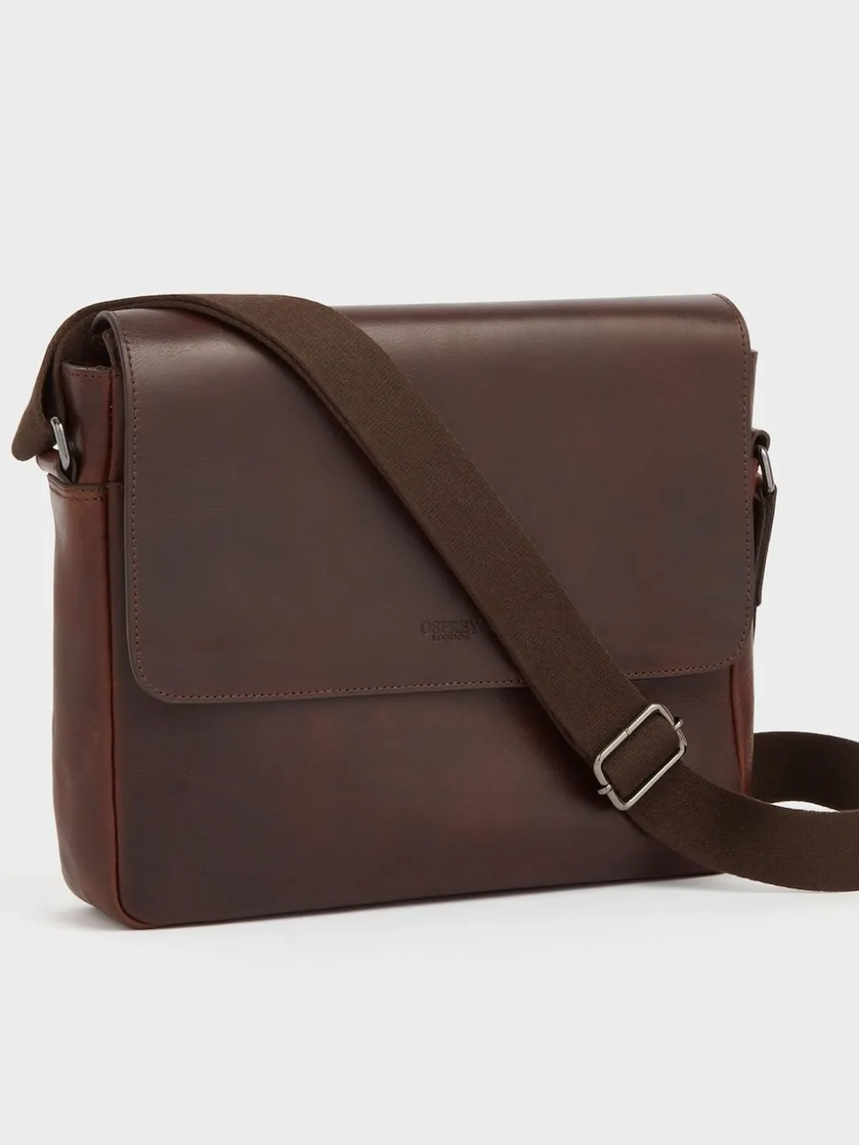 Osprey London Chestnut Brown Carter Saddle Leather Large Messenger Bag