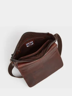 Osprey London Chestnut Brown Carter Saddle Leather Large Messenger Bag