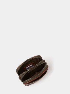 Osprey London Green The Grantham Waxed Canvas & Leather Phone Bag
