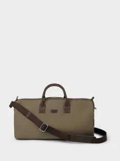 Osprey London Green The Hunter Canvas & Leather Barrel Bag