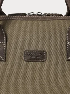 Osprey London Green The Hunter Canvas & Leather Barrel Bag