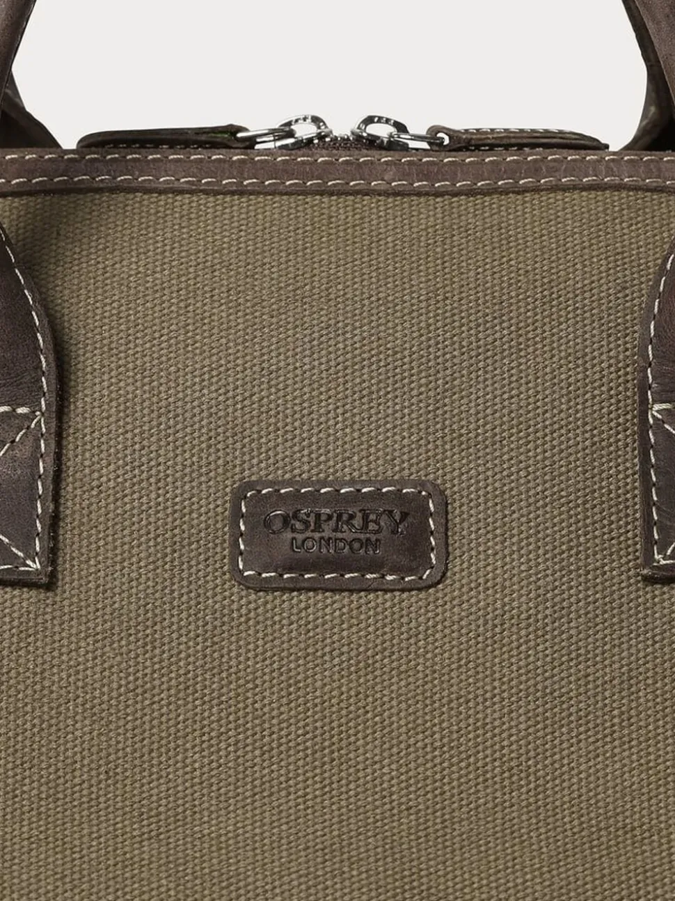 Osprey London Green The Hunter Canvas & Leather Barrel Bag