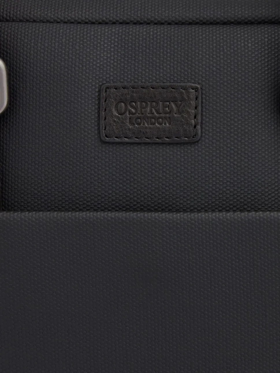 Osprey London Grey & Black Waxed Canvas & Glazed Calf Leather Grantham Laptop Bag