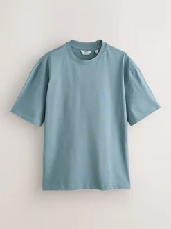 Pastels Green/Blue/Ecru/Slate/Pink Relaxed Fit Heavyweight T-Shirts 5 Pack