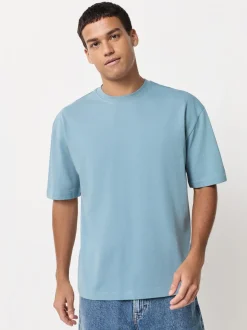 Pastels Green/Blue/Ecru/Slate/Pink Relaxed Fit Heavyweight T-Shirts 5 Pack