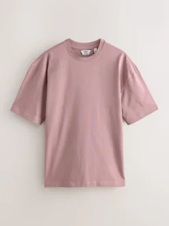 Pastels Green/Blue/Ecru/Slate/Pink Relaxed Fit Heavyweight T-Shirts 5 Pack