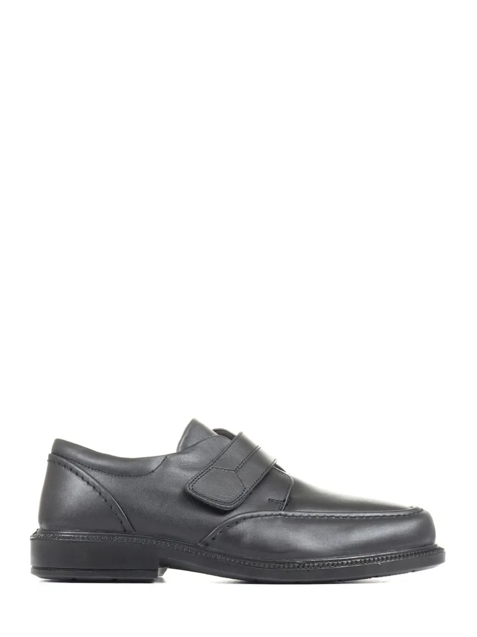 Pavers Adjustable Wide Fit Black Leather Shoes