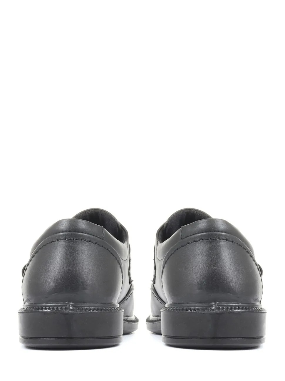 Pavers Adjustable Wide Fit Black Leather Shoes