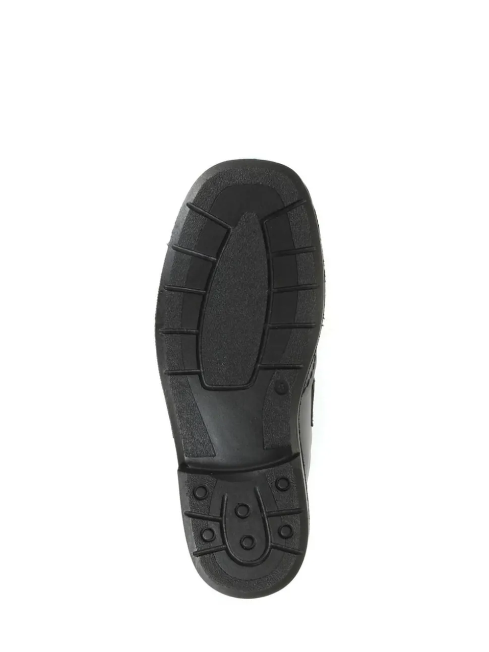 Pavers Adjustable Wide Fit Black Leather Shoes