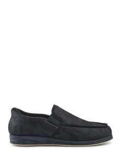 Pavers Black Extra Wide Memory Foam Slippers