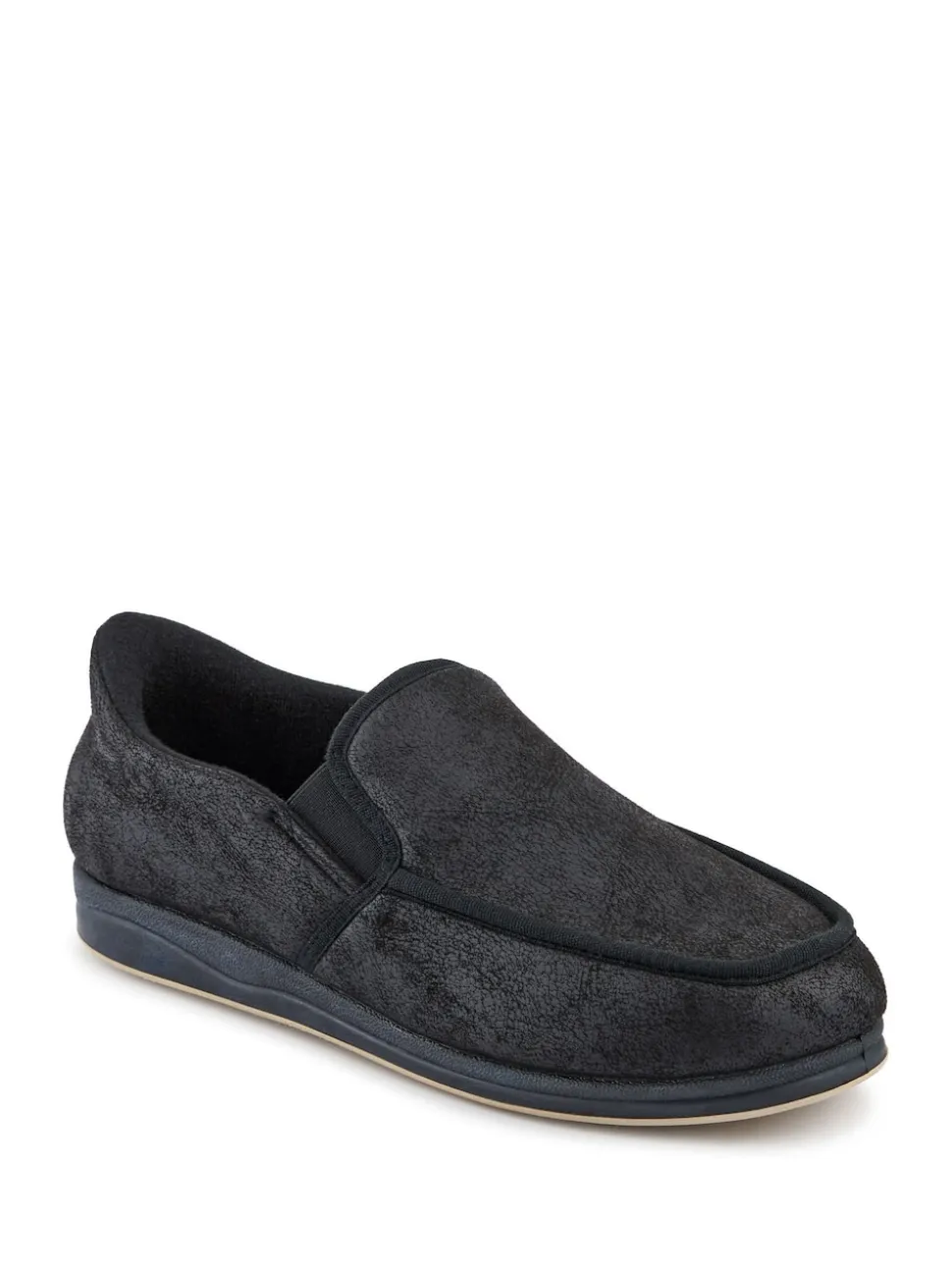 Pavers Black Extra Wide Memory Foam Slippers