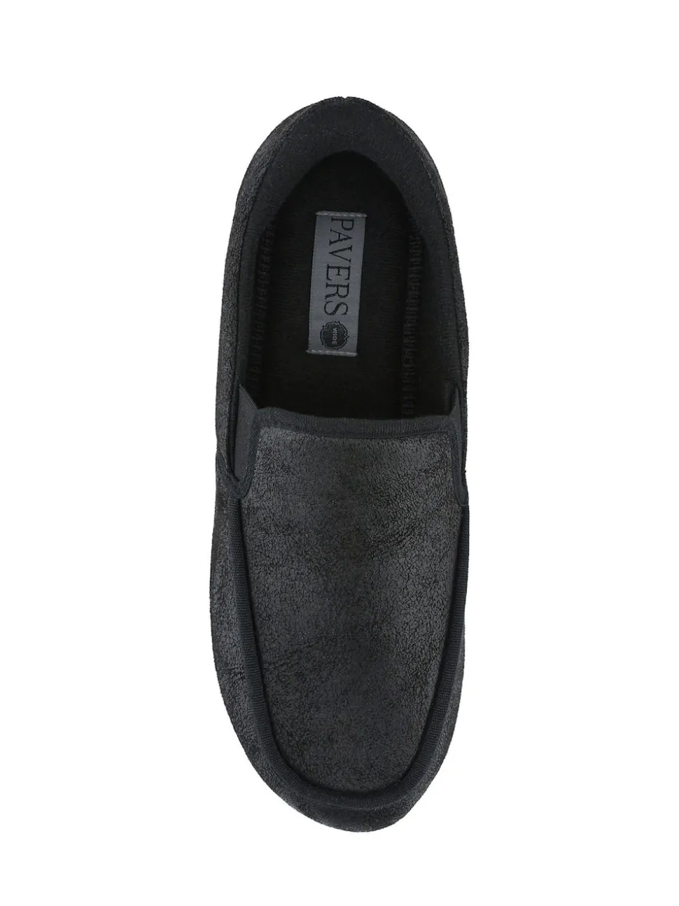 Pavers Black Extra Wide Memory Foam Slippers