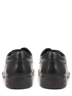 Pavers Black Leather Lace-Up Smart Black Shoes