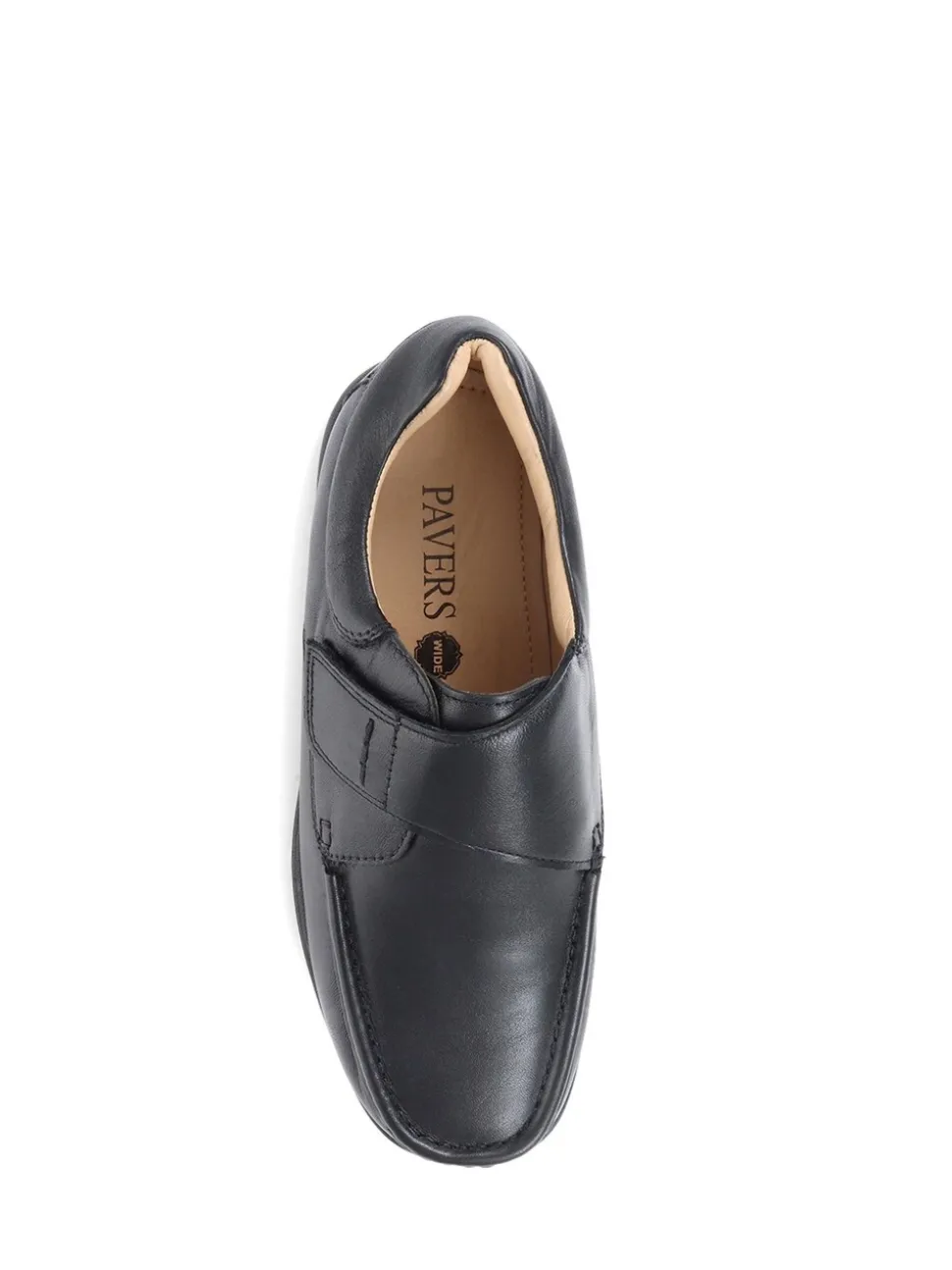 Pavers Black Monk/Touch Fastening Gents Smart Shoes