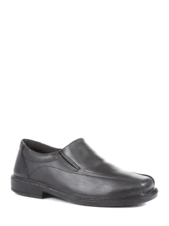 Pavers Black Pavers Wide Fit Leather Slip On Black Shoes
