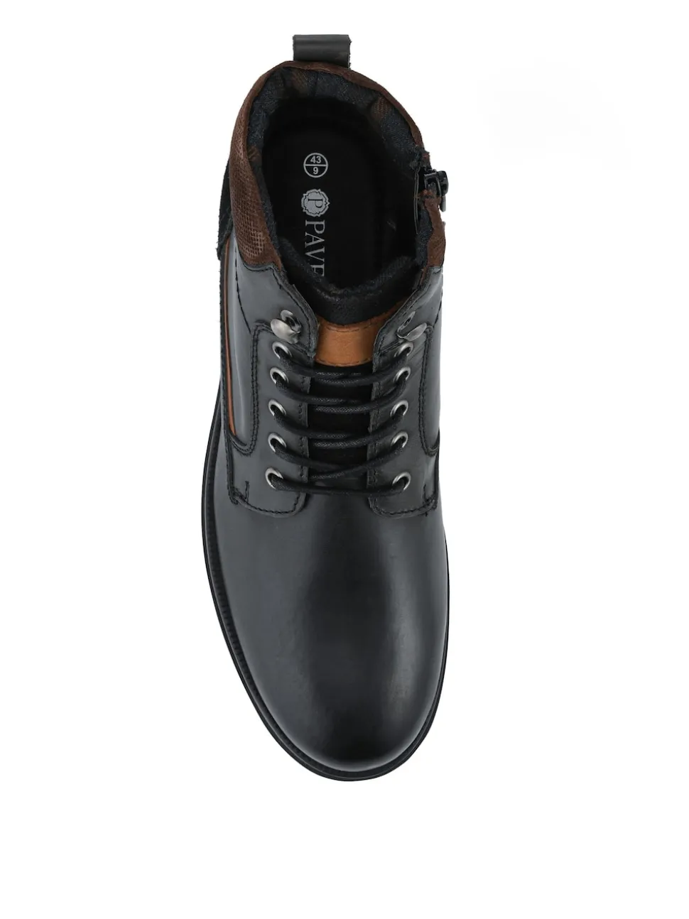 Pavers Black Wide Fit Leather Boots With Grip Sole