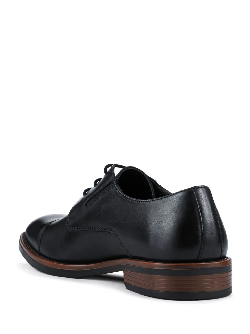 Pavers Black Wide Fit Smart Leather Toe-Cap Shoes