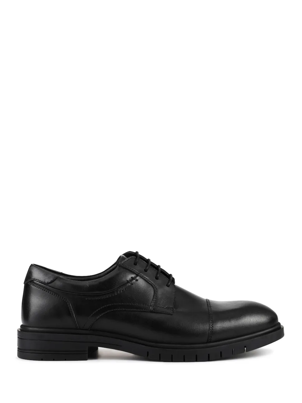 Pavers Black Wide Fit Smart Leather Derby Shoes
