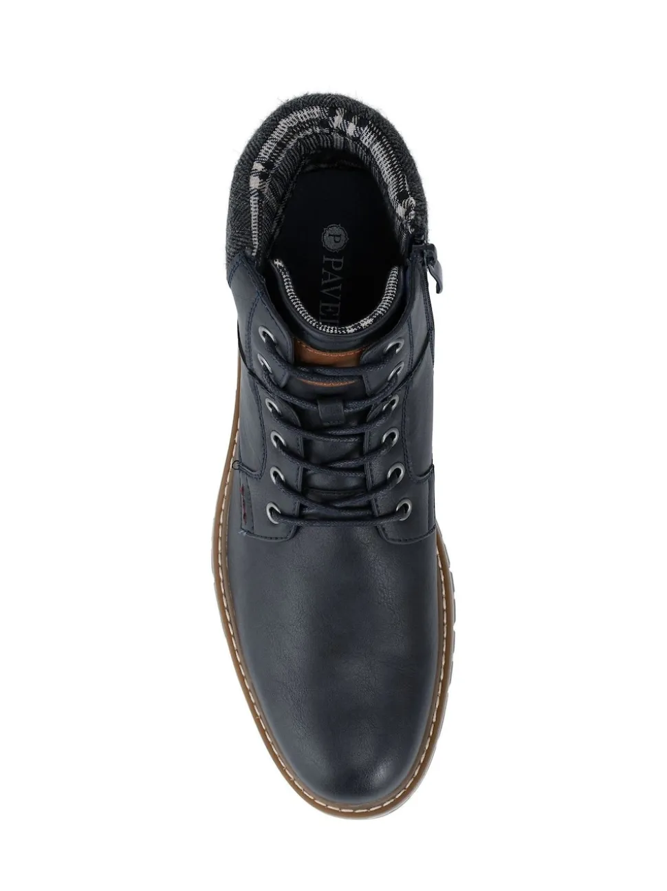 Pavers Blue Lace Up With Fabric Cuff Boots