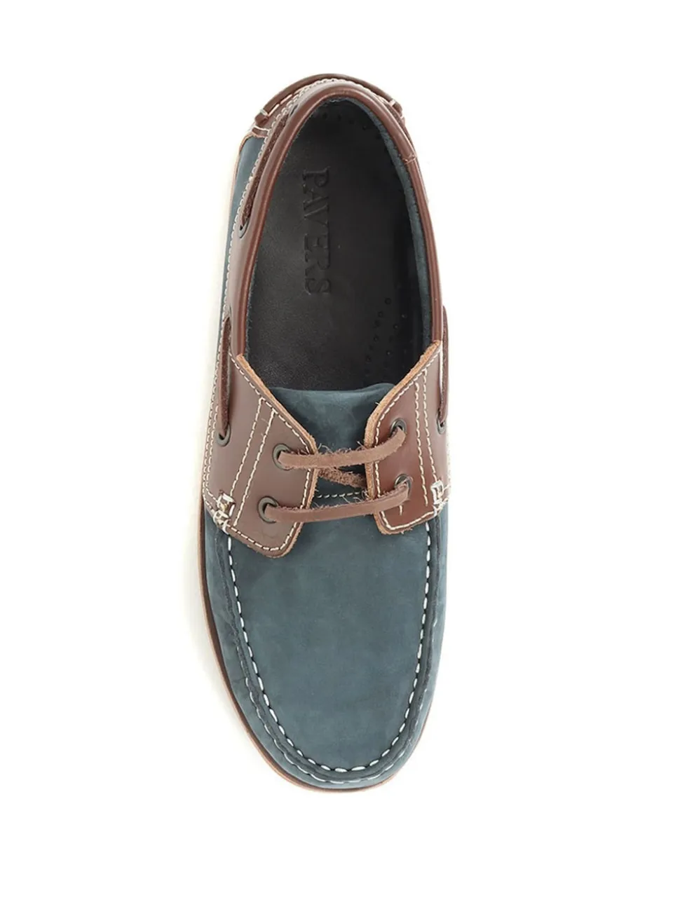 Pavers Blue Leather Boat Shoes