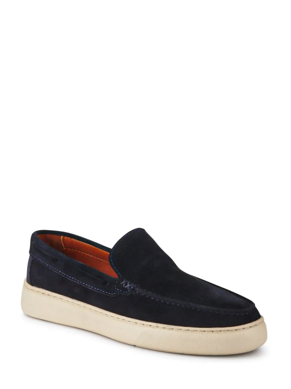 Pavers Blue Leather Slip-Ons Shoes