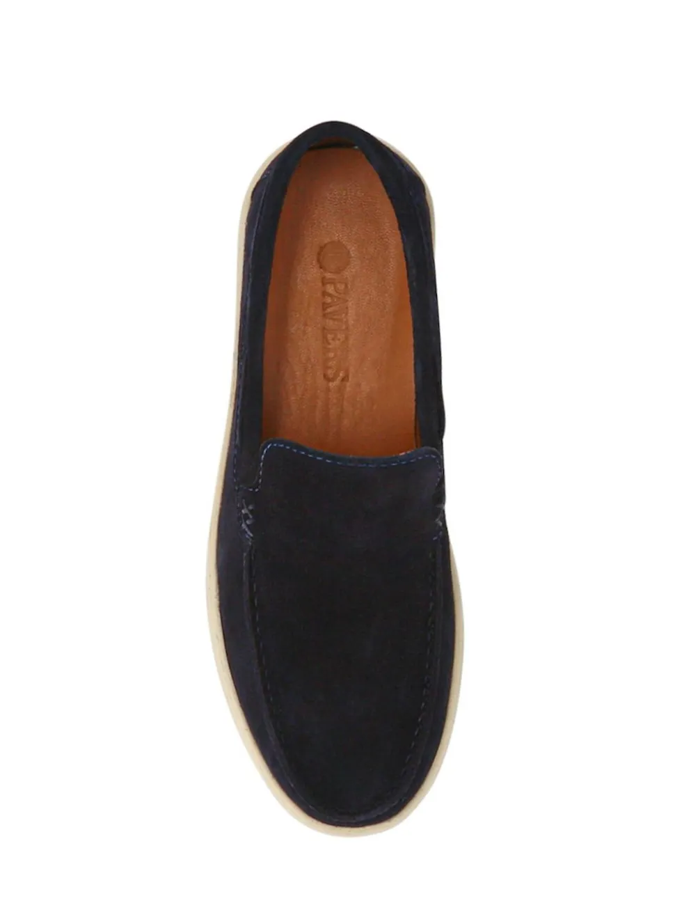 Pavers Blue Leather Slip-Ons Shoes