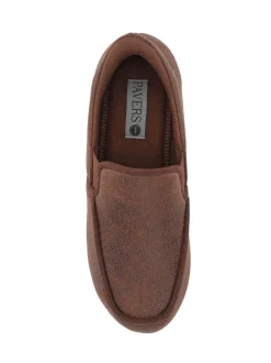 Pavers Brown Extra Wide Memory Foam Slippers