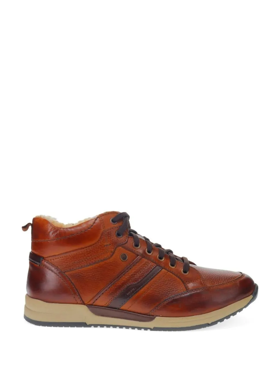 Pavers Brown Lace-Up Leather Ankle Boots
