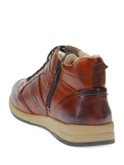 Pavers Brown Lace-Up Leather Ankle Boots