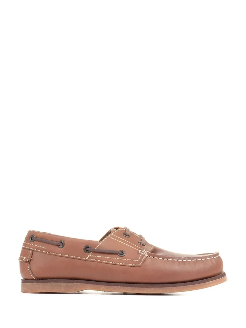 Pavers Brown Leather Boat Shoes