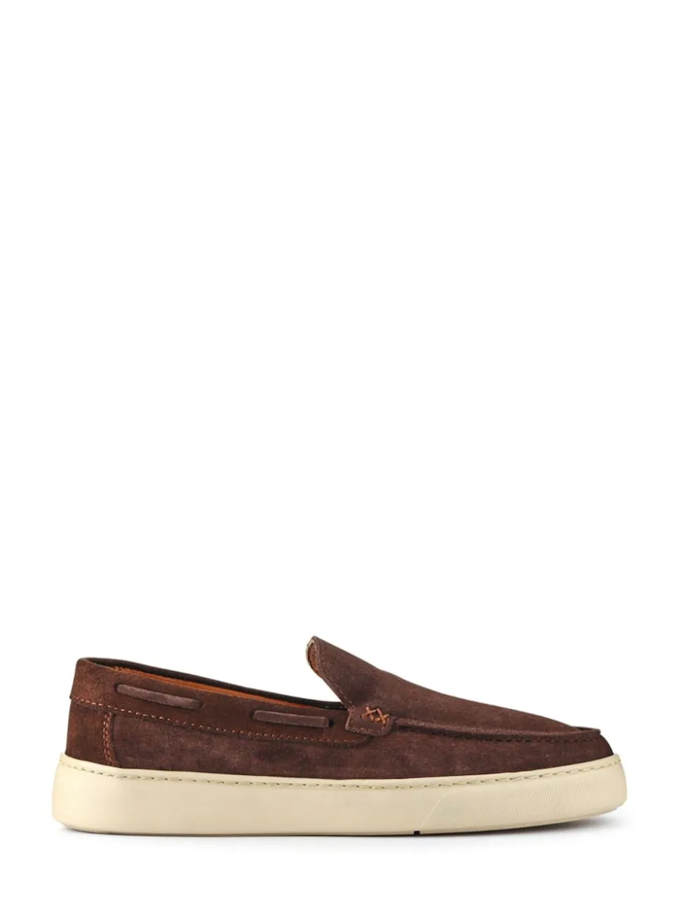 Pavers Brown Leather Slip-Ons Shoes