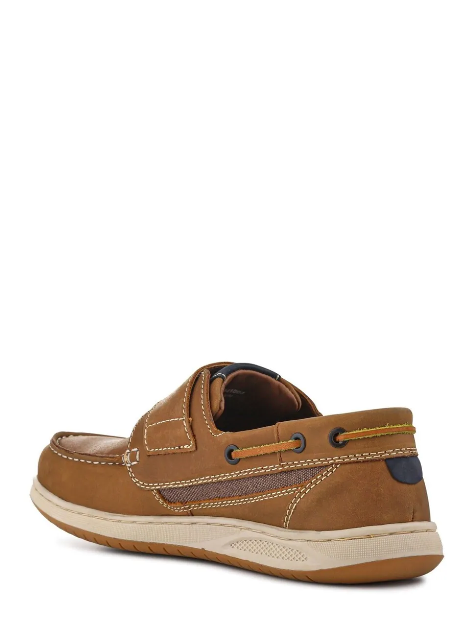 Pavers Brown Leather Touch Fastening Monk Shoes