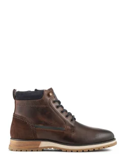 Pavers Brown Wide Fit Leather Boots With Grip Sole