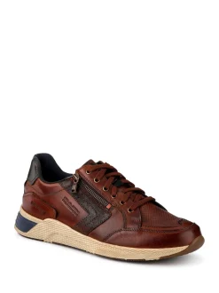 Pavers Brown Wide Fit Wide Fit Leather Lace-Up Trainers