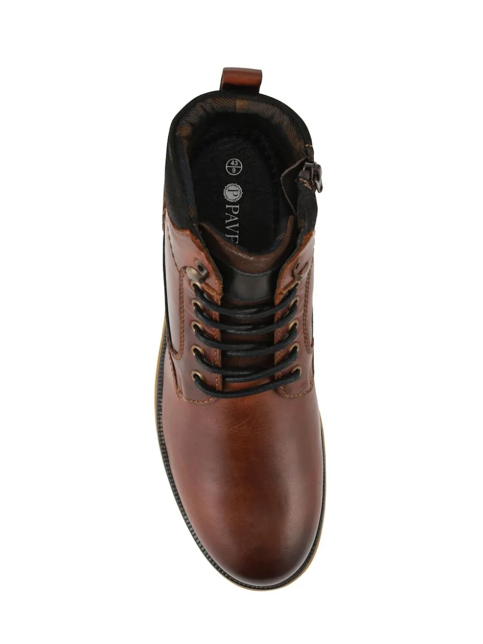 Pavers Dark Brown Wide Fit Leather Boots With Grip Sole