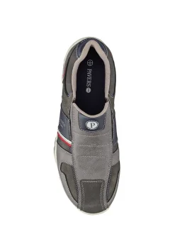 Pavers Grey Slip-On Trainers