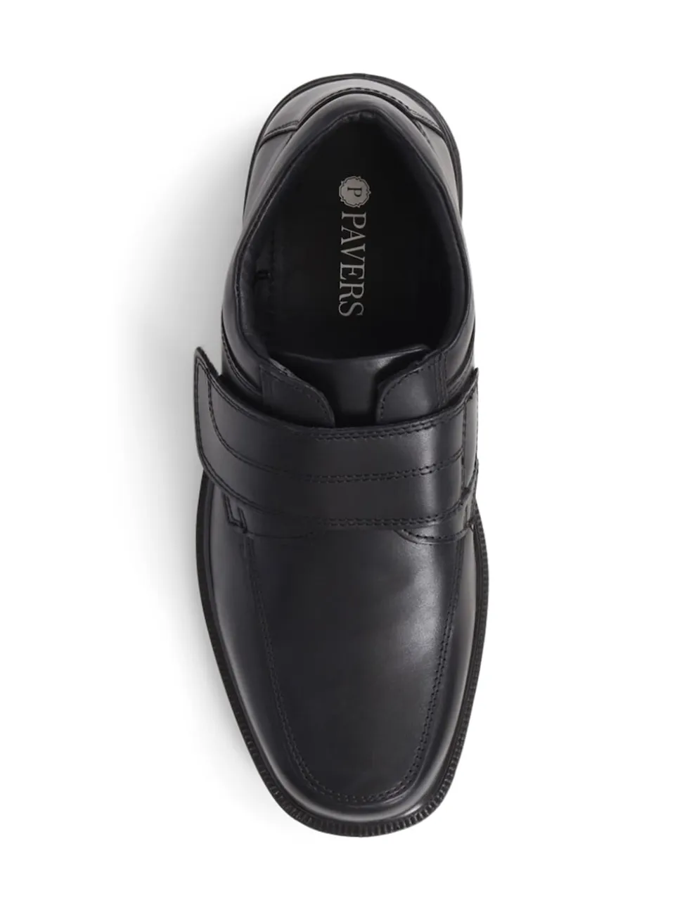 Pavers Leather Touch Fasten Black Shoes