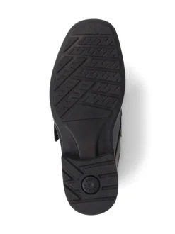 Pavers Leather Touch Fasten Black Shoes