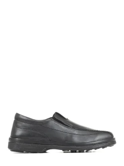 Pavers Natural Pavers Wide Fit Leather Slip On Black Shoes